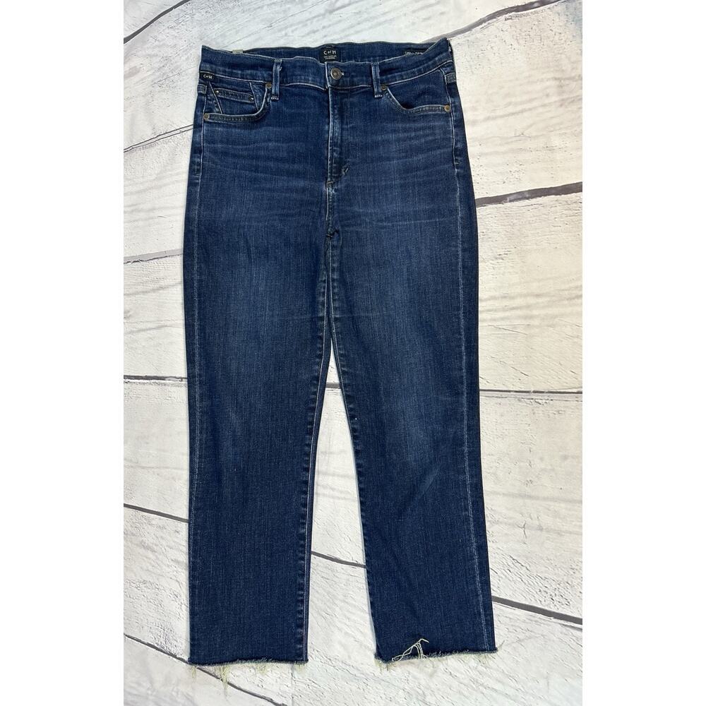 Citizens of Humanity Cara High Rise Cigarette Jeans Women 29 Raw Hem Ankle COH